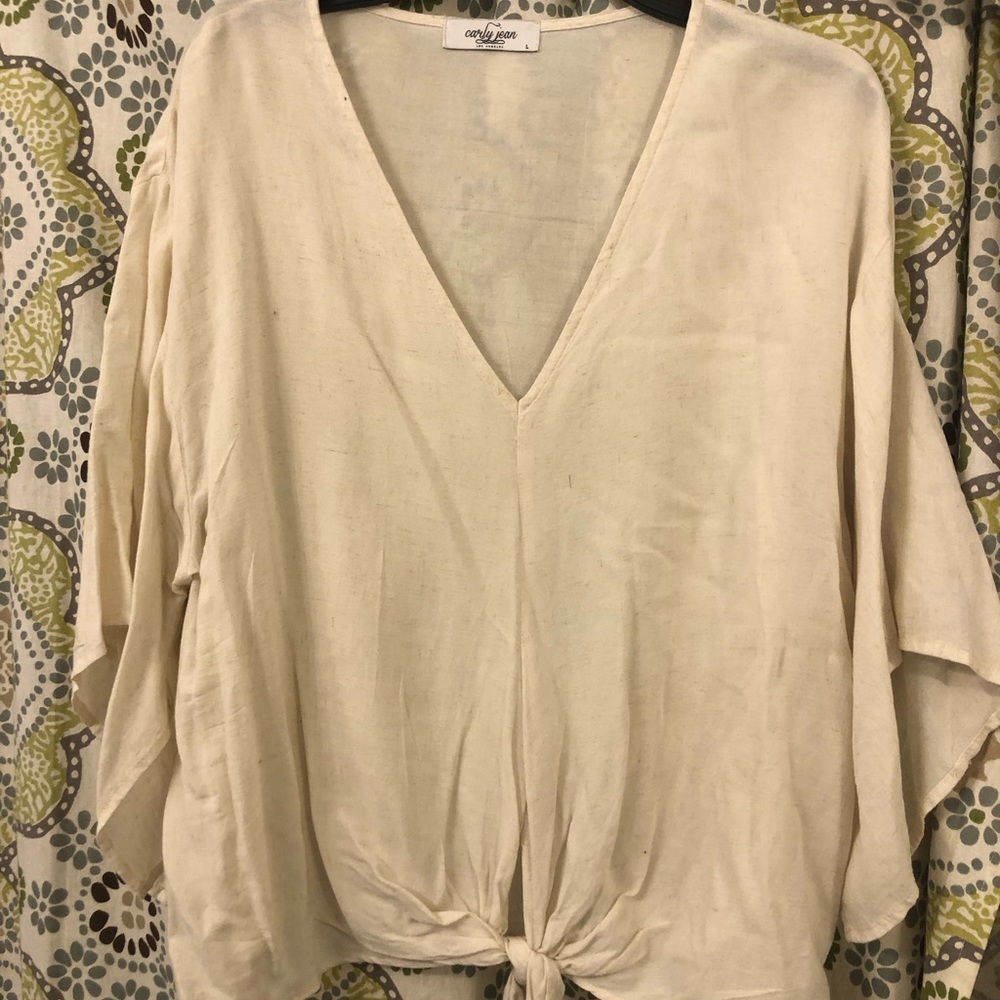 CJLA linen cream top